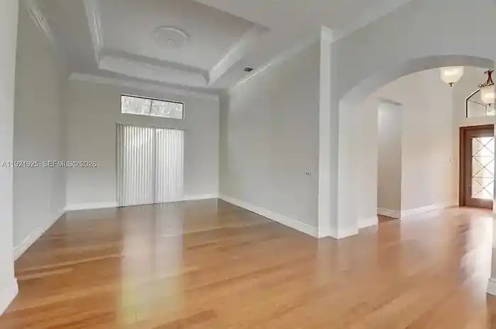 Foyer with tray ceiling
