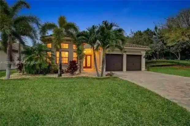 8181 Banpo Bridge Way, Delray Beach, FL 33446 — twilight front exterior