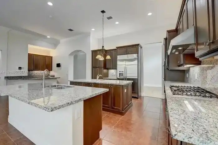 Gas cooktop kitchen detail