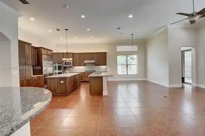 Open-plan kitchen